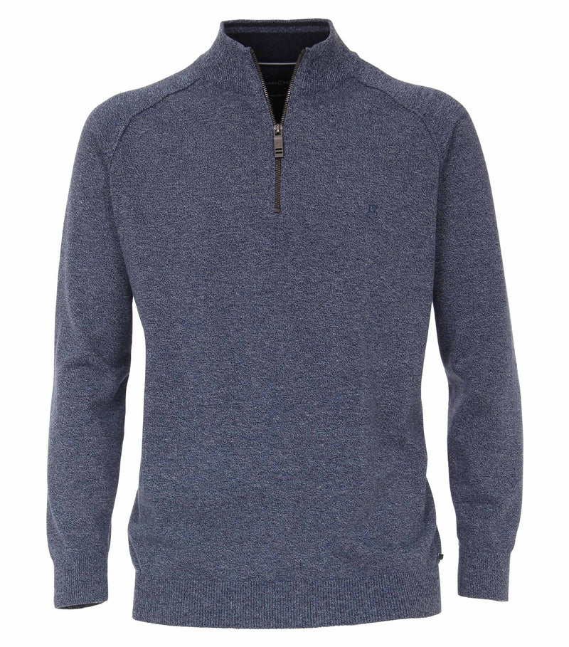 Plain Troyer 1/4 Zip Pullover - Blue