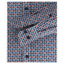 Print Button Down Comfort Shirt - Dark Petrol