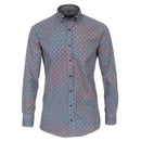 Print Button Down Comfort Shirt - Dark Petrol