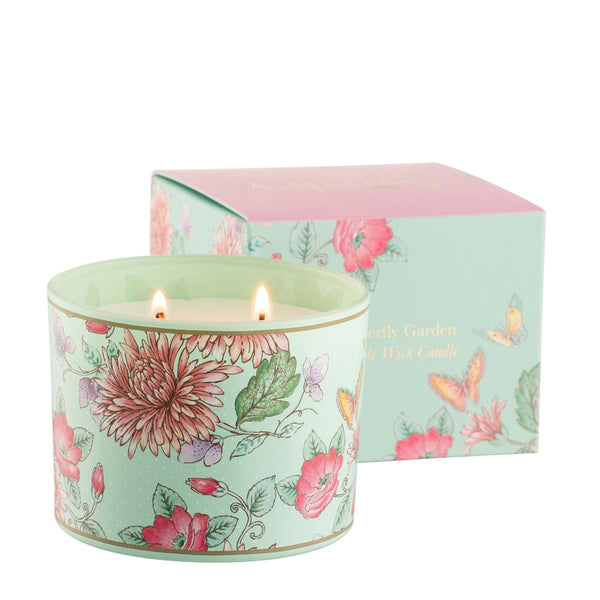 Butterfly Garden Double Wick Candle