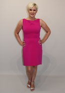 Back Ruffle A-line Dress - Fuchsia