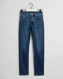 Slim Superstretch Jean - Dark Blue Worn In
