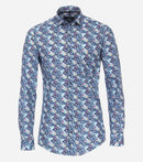 Print Leisure Long Sleeve Shirt - Light Blue