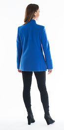 High Collar Wool Coat - Royal Blue