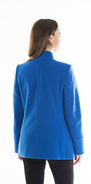High Collar Wool Coat - Royal Blue