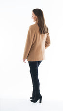 High Collar Wool Coat - Camel