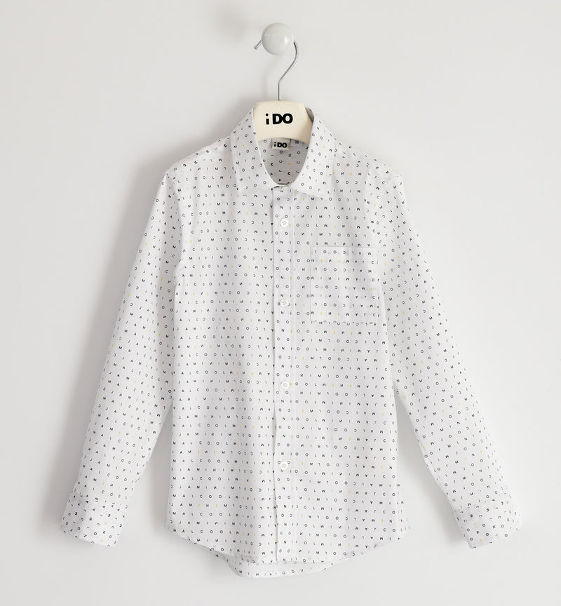 Long Sleeve Shirt - White/blue/yellow