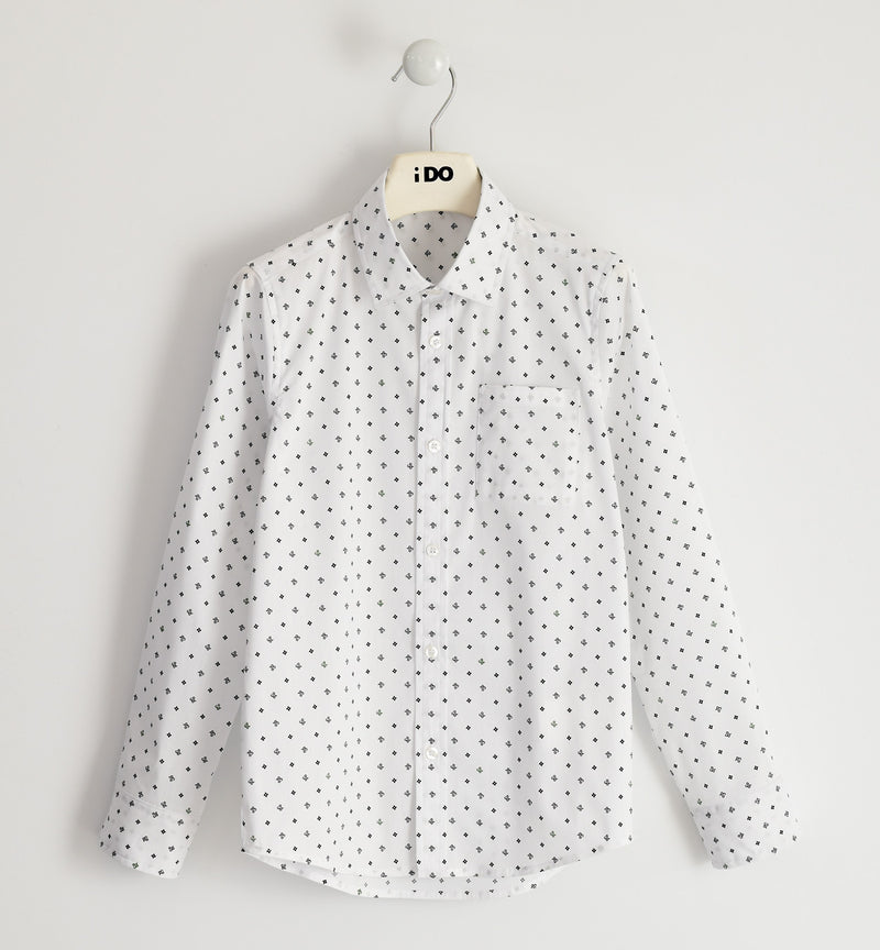 Long Sleeve Shirt - White/blue/green