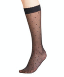 Dot 15 Denier Knee High Socks - Black