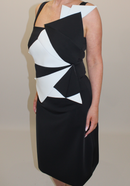 Origami A-line Dress - Black/white