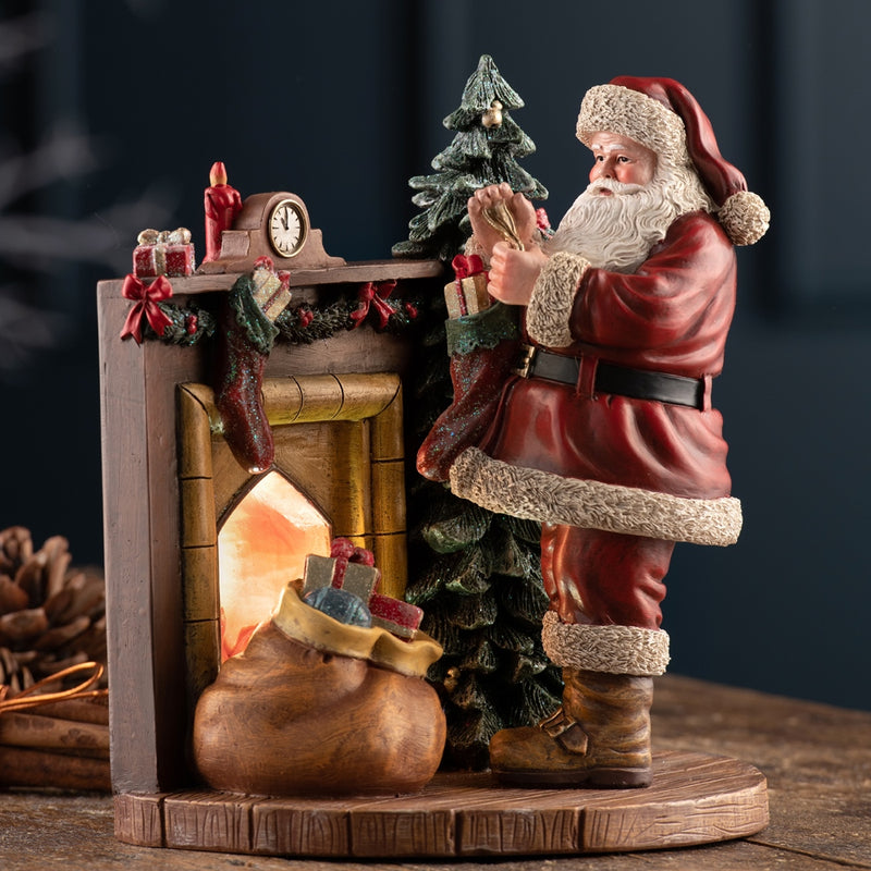 Fireplace Santa With Led