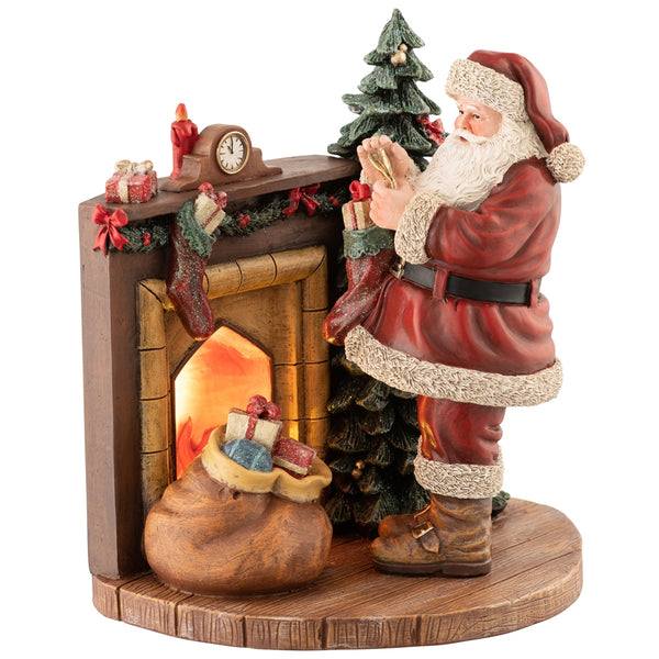 Fireplace Santa With Led