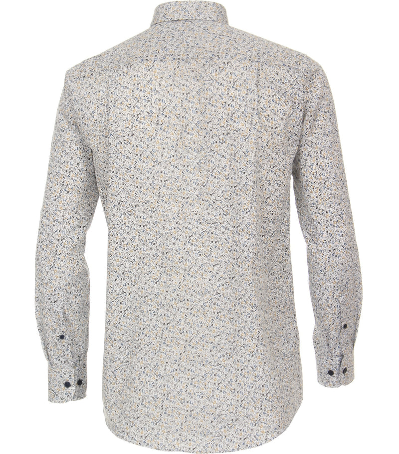 Long Sleeve Button Down Print Shirt - Silver