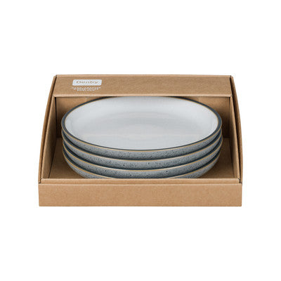 Studio Grey Set of 4 Medium Coupe Plates Quartz White