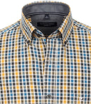 Long Sleeve Button Down Check Shirt - Yellow