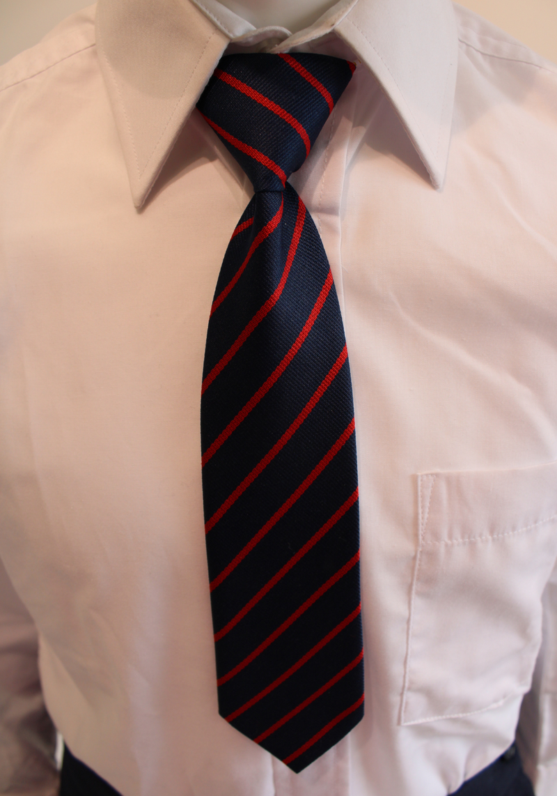 Stripe Elastic Tie - Navy/red Stripe