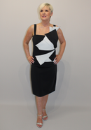 Origami A-line Dress - Black/white