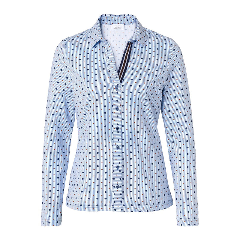 Patterned Blouse - Blue Stripe