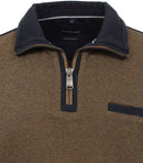 Contrast Collar 1/2 Zip Jumper - Lemon Curry