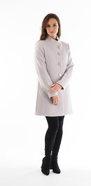 High Collar Wool Coat - Mushroom