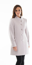 High Collar Wool Coat - Mushroom