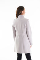 High Collar Wool Coat - Mushroom