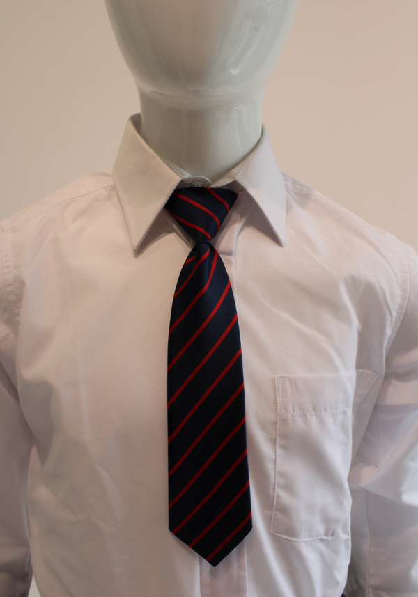 Stripe Elastic Tie - Navy/red Stripe