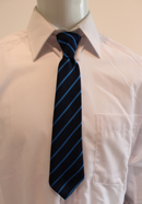 Stripe Elastic Tie - Navy/blue Stripe