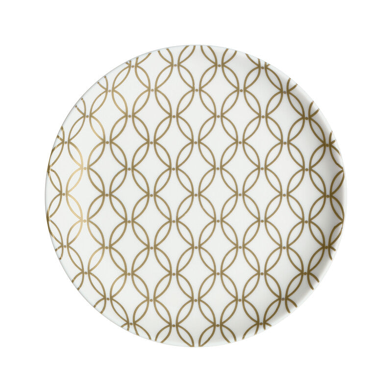 Porcelain Modern Deco Accent Small Plate Gold