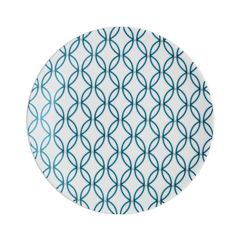 Porcelain Modern Deco Small Accent Blue Plate