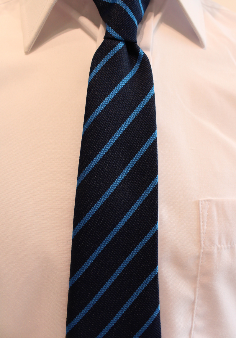 Stripe Elastic Tie - Navy/blue Stripe