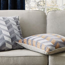 Evander Geo Velour Ochre Cushion