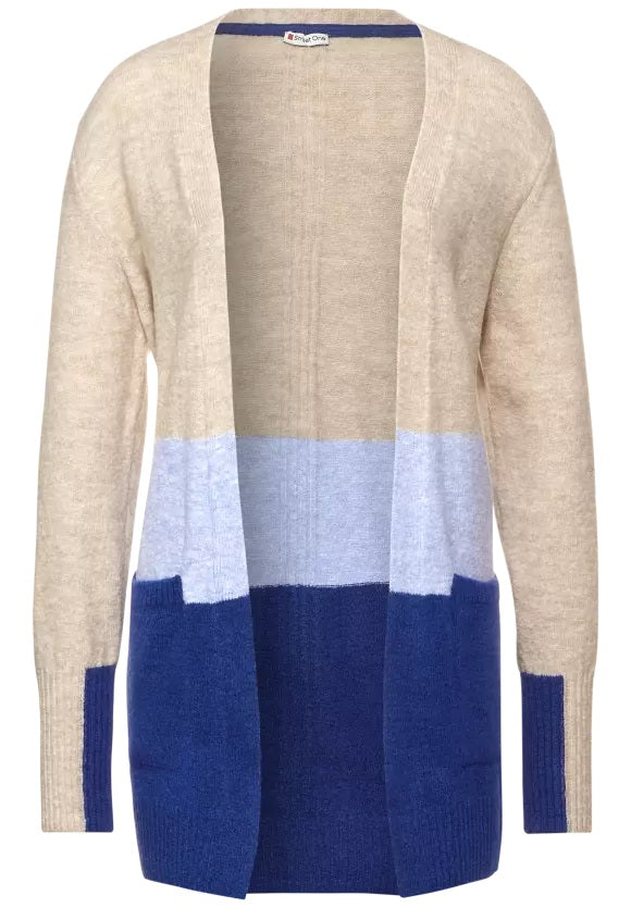 Canice Colorblock Cardigan - Crystal Sand Melange