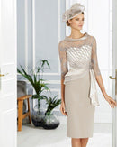 Midi Bardot Dress - Taupe