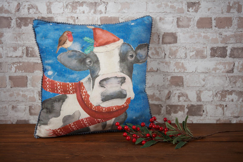 Christmas Cow Cushion