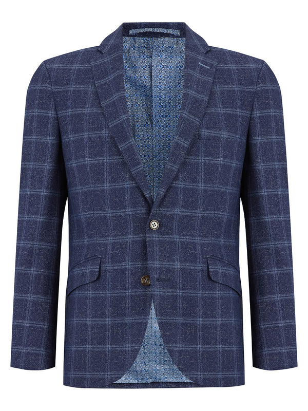 Dale Check Jacket - Slate Blue