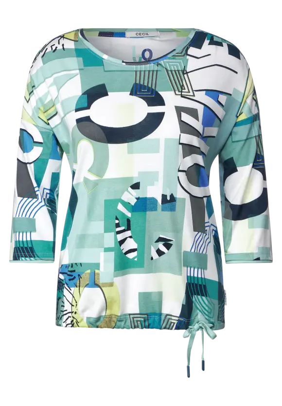 All Over Print Smock Shirt - Vanilla White