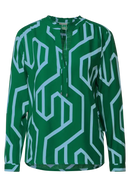 Print Tunic Blouse - Dark Brisk Green