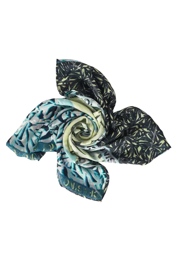 Foil Print Loop Scarf - Limelight Yellow