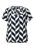 Print Shirt Blouse - Deep Blue