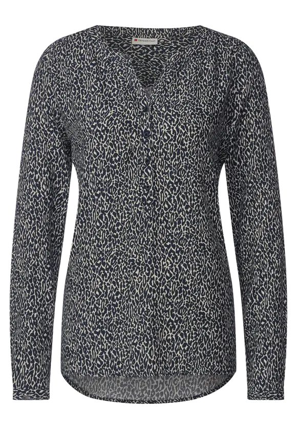 Bamika All Over Print Blouse - Deep Blue