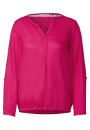 Solid Split Neck Blouse - Fresh Pink