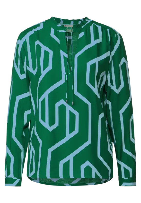Print Tunic Blouse - Dark Brisk Green