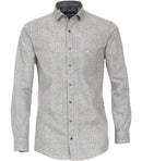 Long Sleeve Button Down Print Shirt - Light Blue