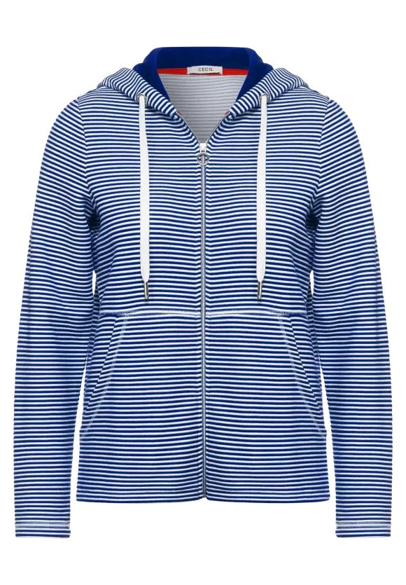 Striped Ottoman Sweatjacket - Regatta Blue