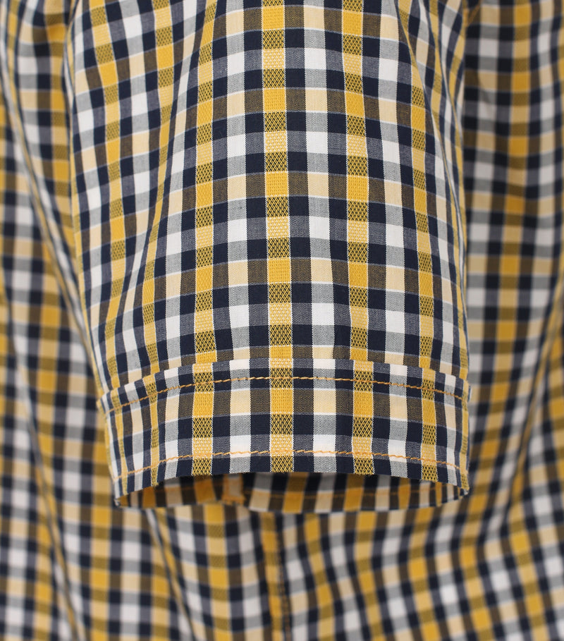 Casual Fit Button Down Check Shirt - Yellow