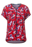 Print Mix Shirt - Hot Red