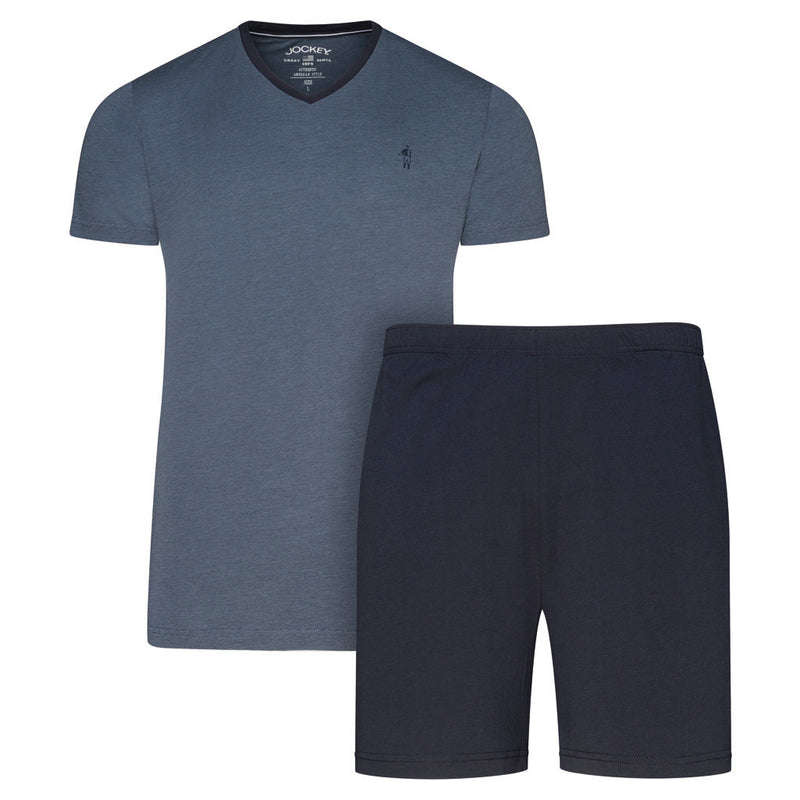 Short Sleeve Knit Pyjama - Navy