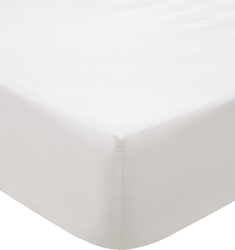 500TC Cotton Sateen Fitted Sheet - Chalk