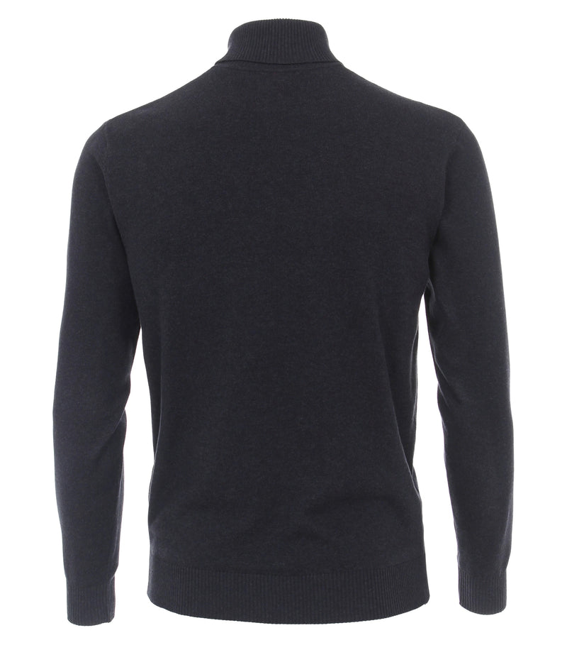 Plain Polo Neck Jumper - Navy